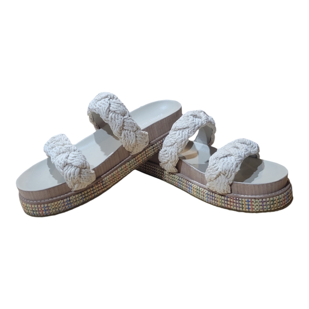 Johnny‎ Was Cream Braided Rope Sandal Women's Size 10 NWT $278